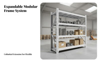 High Load Capacity Warehouse Storage Shelf Thickened Steel Heavy Duty Storage Rack Sturdy Construction Heavy Duty Shelving Unit Stable Structure for Storeroom, Basement