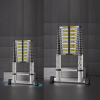 Telescopic Ladder Aluminum Extension Ladder Foldable for Homeowners, Contractors, Home Maintenance, Renovation, Installation