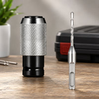 Knurled Grip Electric Wrench Drill Adapter Silver and Black Hammer Drill Adapter Compact Rotary Hammer Converter Cylindrical