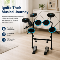 5 Pad Electronic Drum Kit, Electric Drum Set for Children, 120 Sounds, 32 Polyphony, Quiet Practice Drums