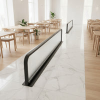 Divider with Ribbed Glass   Glass Partition Screen Decorative Single-Section Partition for Restaurants, Cafes, Commercial Areas