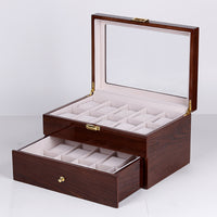 Coffee Glossy Watch Box, 6-Slot, for Watch Storage and Packaging