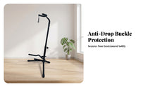 Metal Frame Foldable Guitar Stand Padded Contact Area Points Folding Guitar Stand Compact Storage Instrument Holder