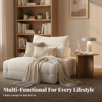 Small Space Friendly Armless Block Lounger High-Density Foam Cushions Modular Couch Easy Assembly Living Room Furniture Adjustable Backrest for Apartment Dwellers, Homeowners, Young Adults, Lounge Area, Bedroom, Movie Night