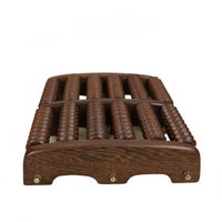 Acupoint Stimulation Wooden Foot Roller Natural Wood Acupressure Foot Massager Non-Slip Base for Office Workers