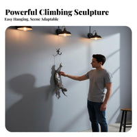 Ascending Figure Wall Decor Creative Design Rock Climber Wall Decor Inspirational Theme Industrial Design Hanging Sculpture for Restaurant, Office