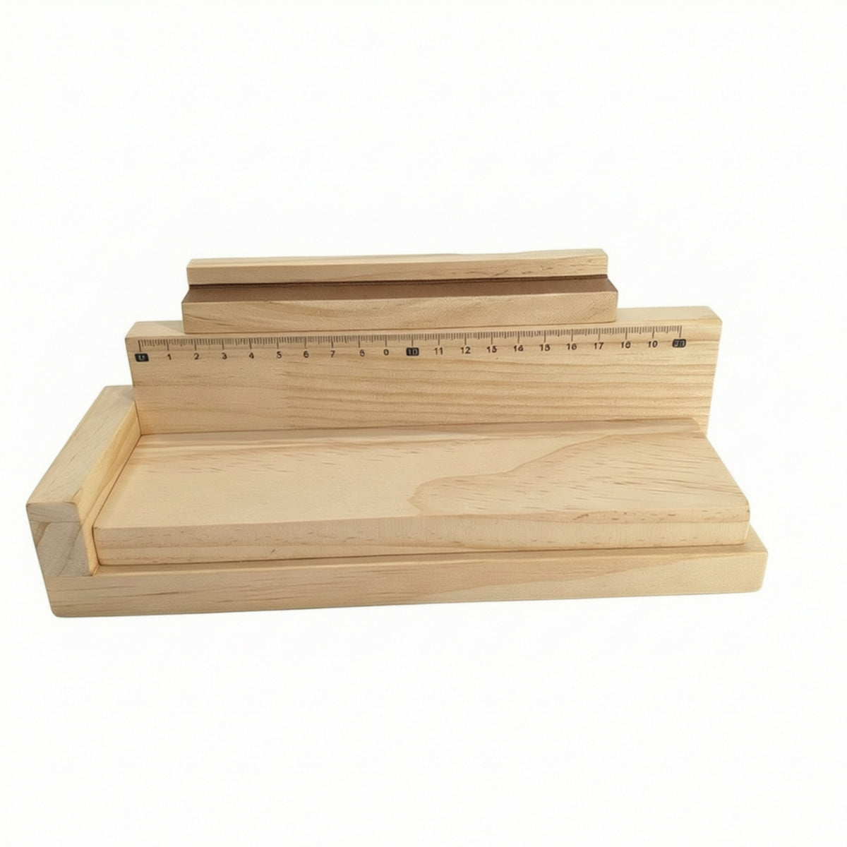 Manual Labeling Bracket Solid Wood Labeling Bracket with Ruler Precision for Workshops