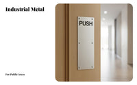 Brushed Finish Push Pull Door Plate Rustproof Push Pull Door Handle Set Rust-Proof Entryway Hardware Etched Lettering for Property Managers, Business Owners, Contractors, Office Doors, Public Buildings, Storefronts, Restaurants