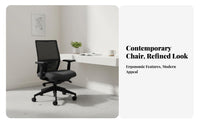 Lumbar Support Ergonomic Task Chair Adjustable Height Ergonomic Mesh Back Roller Rolling Casters Office Furniture Thick Padded Seat for Remote Workers, Students, Adults, Study Room