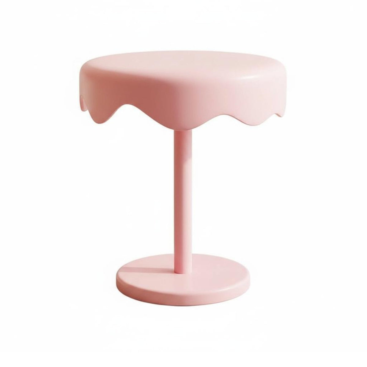 Cream aesthetic Wavy dual-level Side Table Minimalist Design Nightstand space-saving Size Household Furniture Creative Shape for Apartment Dwellers, Homeowners, Students, Living Room, Next to Sofa, Small Spaces, Bedroom