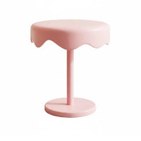 Cream aesthetic Wavy dual-level Side Table Minimalist Design Nightstand space-saving Size Household Furniture Creative Shape for Apartment Dwellers, Homeowners, Students, Living Room, Next to Sofa, Small Spaces, Bedroom