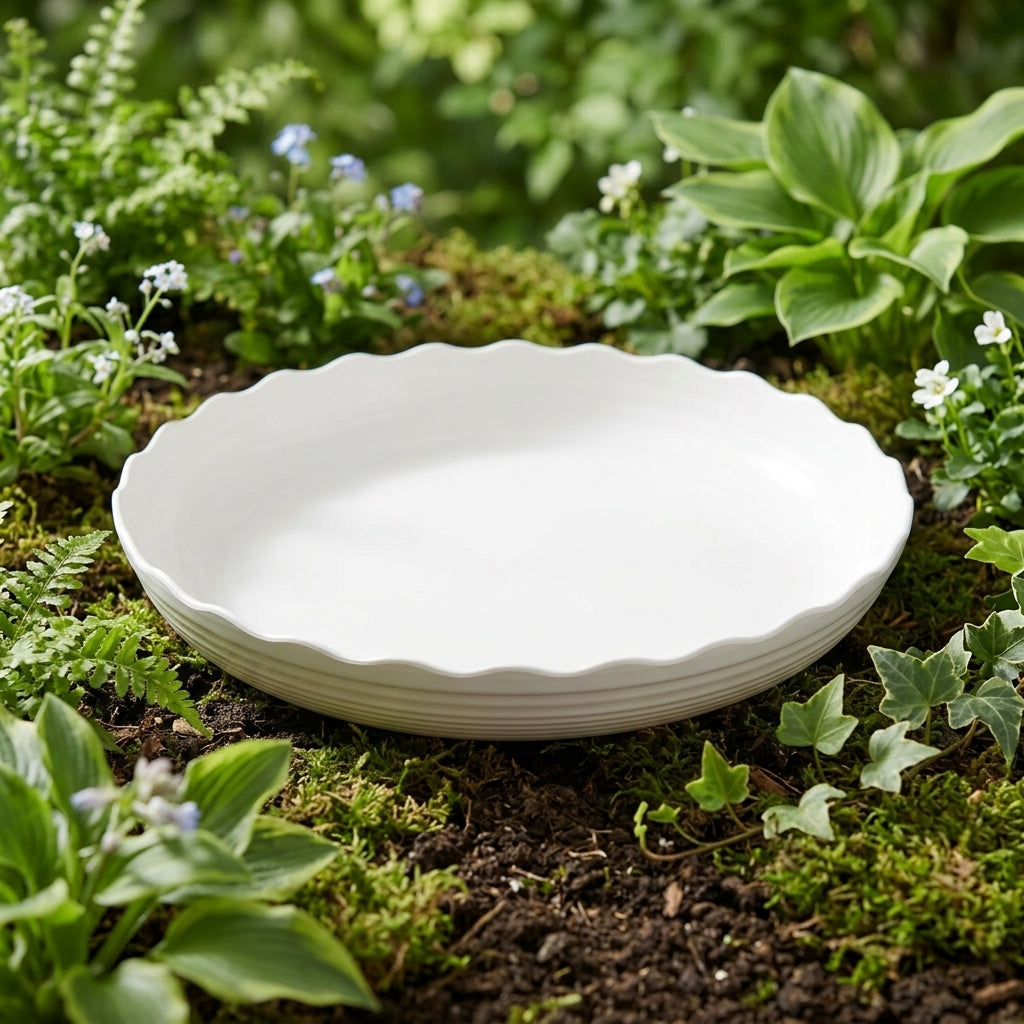 Plant Trays and Saucers with Wavy Rim, Heavy Duty Pot Saucers for Pot Drip, Assorted Colors Round Base for Outdoor Garden Plants and Home Gardening