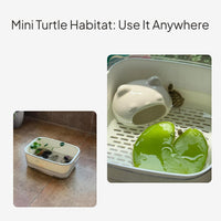 Turtle Habitat Tank with Drain Basket and Basking Platform
