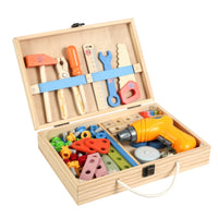 Toy with Tools Portable Tool Set with Drill Educational Pretend Play Workbench for Young Children, Preschoolers
