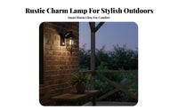 Waterproof Motion Sensor Wall Light Retro Design Motion Sensor Porch Light Weather Resistant Vintage Wall Lantern Energy-Saving for Homeowners, Property Owners, DIY Enthusiasts, Courtyard, Balcony, Front Door, Entryway