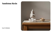Sitting Buddha Statue Creative Gift Sandstone Buddha Sculpture Handmade Craft