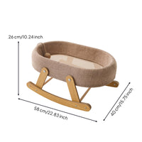 Cat Bed with Wooden Rocker Base Comfortable Rocking Cat Bed Sturdy Furniture for Cats, Living Room