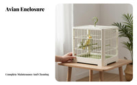 Villa Design House-Shaped Aviary Spacious Interior avian enclosure Convenient Feeding Door Parrot Enclosure Easy to Clean for Indoors, Living Room, Balcony, Patio
