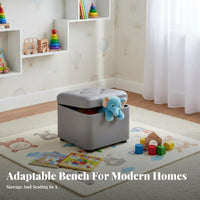 Multi-Functional Lidded Storage Seat Space-Saving Design Upholstered Shoe-Changing Stool Padded top Ottoman Safety Hinge for Apartment Dwellers, homeowners, Families, Entryway, Hallway, Living Room, Bedroom