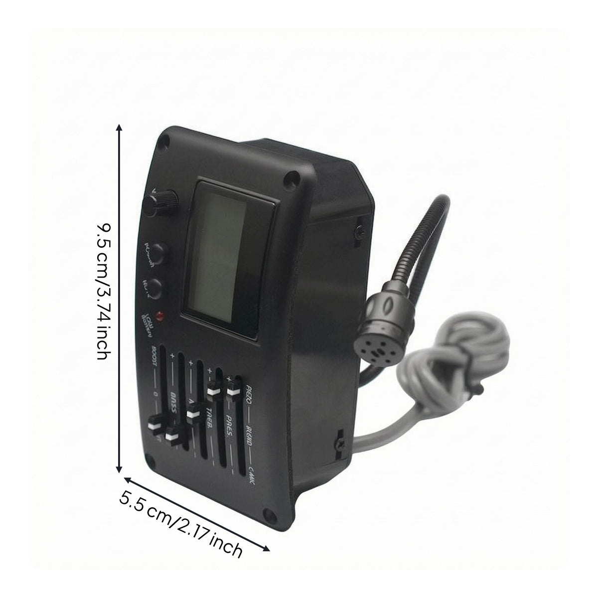 Acoustic Guitar Preamp Gooseneck Pickup Guitar Preamp Equalizer Music Accessory Volume Control 9V Battery Powered