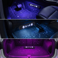 2 Pieces Multicolor Car Ambient Light with Sensor Dynamic Modes Car Light Kit with Controller Control Bright Soft for Drivers