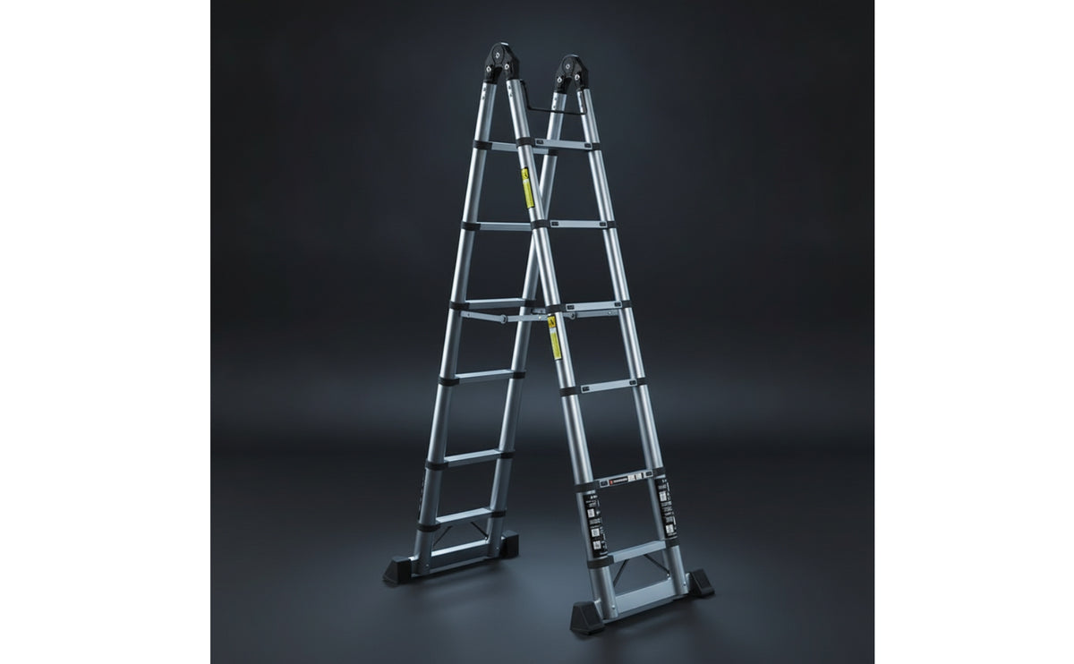 Stainless Steel Telescoping Ladder Extendable Telescopic Ladder Portable Adjustable for Homeowners, DIYers, Contractors