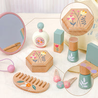 Toy Vanity Set with Carry Case Lightweight Pretend Makeup Kit Kids Salon Playset Sturdy Hair Salon Playset Educational