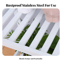 Movable with casters Rolling Flower Pot Rack Indoor & Outdoor Use Multi-Level Plant Shelf Tiered Design Display Stand Space-Saving for Gardeners, Homeowners, Apartment Dwellers, Balcony, Indoors, Living Room, Garden