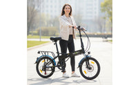Ultralight 20 Inch Folding Electric Bicycle Pedal Assist Foldable Electric Bike Aluminum Frame Electric Cycle Shock Absorption for Women, Commuting, Travel, City Riding