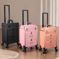 Makeup Artist Trolley Case with Wheels for Beauty Storage