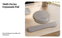 Stitched Edges Keyboard Mouse Pad Set Padded Mouse Wrist Rest Set Smooth Finish Keyboard Wrist Rest Cushioned for Desk Use