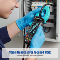 Smart Voice Digital Multimeter, High Current, Rechargeable, AC/DC Overload Protection, Adjustable Display, Automotive Detection