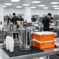 Stainless Metal Water Boiler Keep Warm Function Electric Hot Water Urn Fast Boiling Tabletop Tea Urn for Workplaces, Caterers, Office Breakrooms