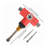 Versatile Skateboard Repair Tool Metal Extension Complete Skate Tool Built-in Socket Heads Sports Gear for Board Setup