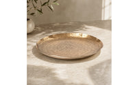 Tray with Hammered Surface Low-Profile Oval Serving Tray Lightweight for Home Decor