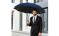 Windproof Umbrella with Auto Open Button Large Umbrella with Fiberglass Ribs Reinforced Resistant for Business Professionals, Commuters, Hotel