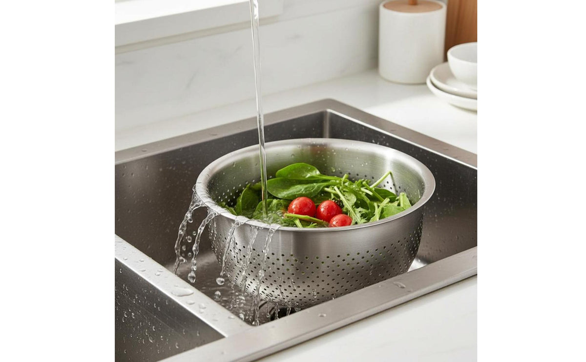Stainless Steel Colander Easy to Polished Steel Food Strainer Measurement Markings Kitchenware for Kitchen