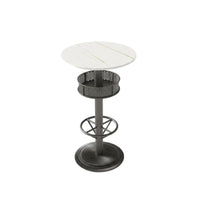 Utilitarian Bar Table and Stool Combo Wrought Iron Frame Pub Furniture Space-Saving Easy to Clean for Adults, Bistro