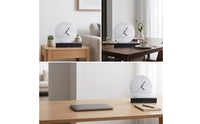 Decorative Clock with Marble Base Modern Geometric Table Clock Minimalist for Desk
