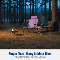 Outdoor Folding Moon Chair, Portable Recliner, Adjustable Backrest, Camping, Outdoor Dining, Fishing