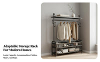 unrestrictedstanding Rolling Garment Rack with Shelf Minimalist Design Clothes Rail Easy Assembly Clothing Organizer sturdy Duty for Homeowners, Students, Renters, Balcony, Dorm Room, Entryway