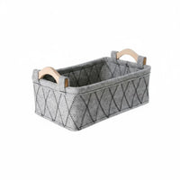 Japanese and aesthetic fabric organizer with Wood Handles adaptable foldable fabric Tote adaptable Organizer container Portable for creamice Workers, Students, Parents, Bedroom, Living Room, Nursery, Changing Table