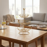 Nordic Design 3 Tier Fruit Basket Modern Design 3 Tier Fruit Bowl Large Capacity Tiered Serving Tray Easy Assembly for Living Room