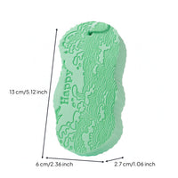 Embossed Children's Bath Scrub Sponge Absorbent PVA Bath Sponge Hanging Cord Good Water Absorption