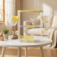 Hamster Cage for Dwarf Hamster, All Clear Single Level Indoor Pet Cage, Simple Style All Seasons Hide for Small Pet Mice