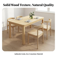Solid Wood Dining Table Space-Saving Modern Wooden Dining Set Sturdy Construction Kitchen Table Set for 4 for Families, Restaurant Owners, Home Office