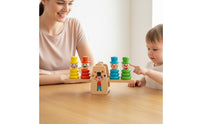 Fine Movement Skills Clown Stacking Balance Game Early Education Wooden Clown Stacker Educational Wooden Balance Toy Brain Development for Preschoolers