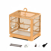 Easy to Clean Parakeet Enclosure Includes Accessories Small Bird Enclosure Long-Lasting Portable Bird Carrier Slide-out Tray