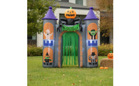 Halloween Inflatable Haunted House Castle Archway Tall Castle Archway Inflatable Decoration Giant Bright for Homeowners, Yard