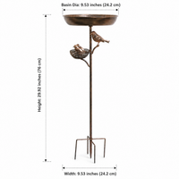 Iron Outdoor Water Feature, 76cm Bronze, Patio, Lawn, Yard Decor